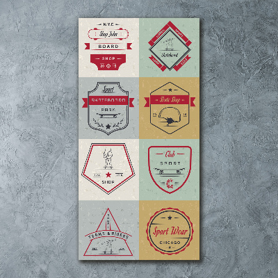 Quadro vetro acrilico verticale Segnali per skateboard