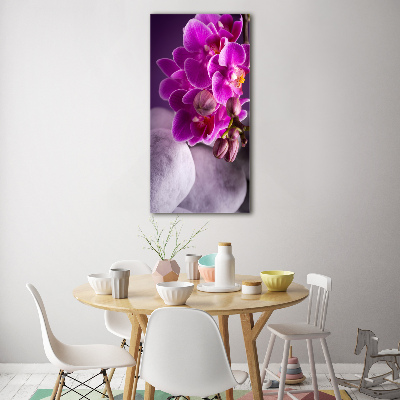 Quadro in vetro acrilico verticale Orchidea rosa