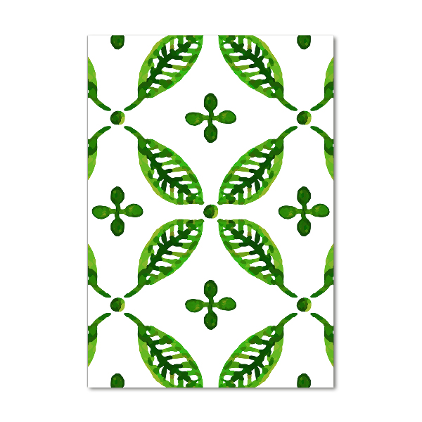 Quadro acrilico verticale Foglie verdi