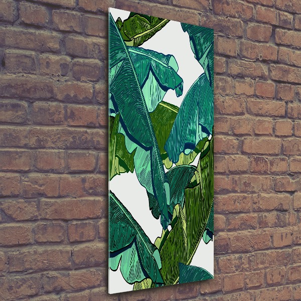 Quadro stampa su vetro acrilico verticale Foglie di banana