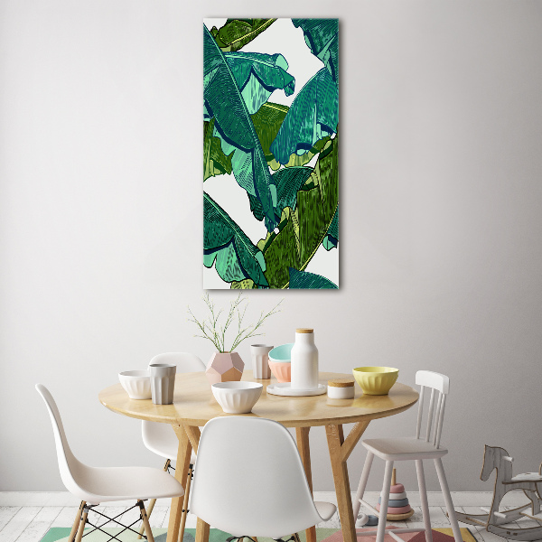 Quadro stampa su vetro acrilico verticale Foglie di banana