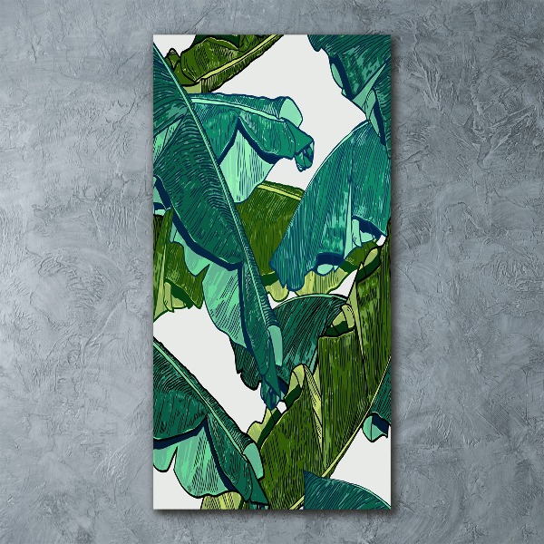 Quadro stampa su vetro acrilico verticale Foglie di banana