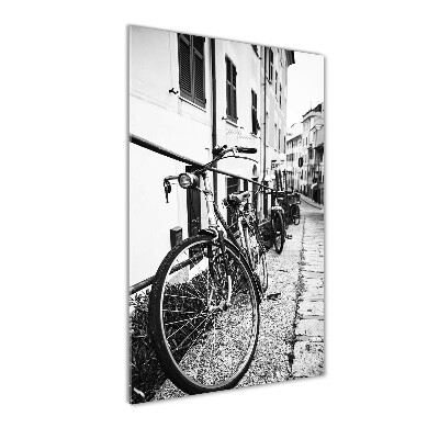 Quadro in vetro acrilico verticale Biciclette da città