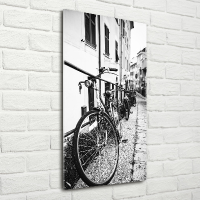 Quadro in vetro acrilico verticale Biciclette da città