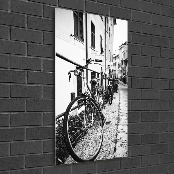 Quadro in vetro acrilico verticale Biciclette da città