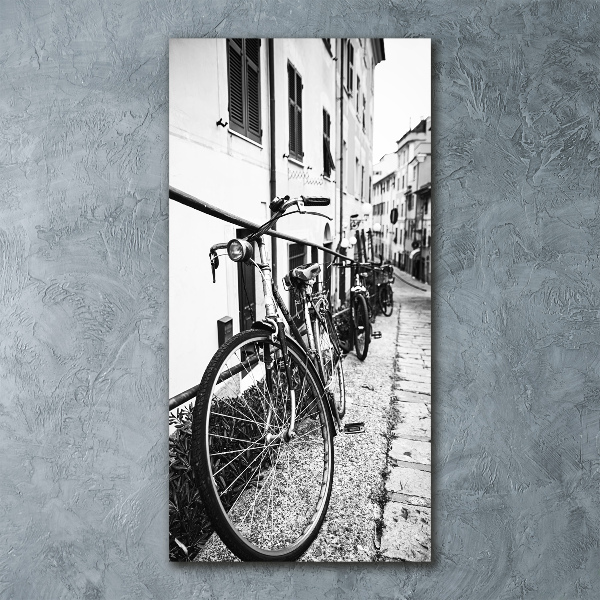 Quadro in vetro acrilico verticale Biciclette da città