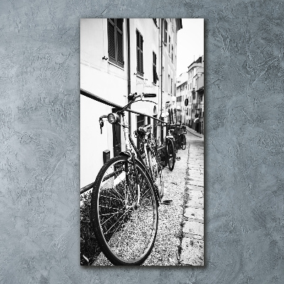 Quadro in vetro acrilico verticale Biciclette da città