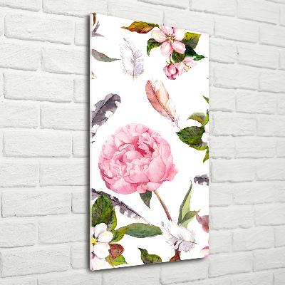 Quadro stampa su vetro acrilico verticale Motivo floreale