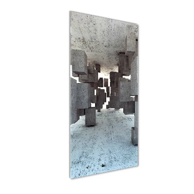 Quadro in vetro acrilico verticale Cubi in cemento