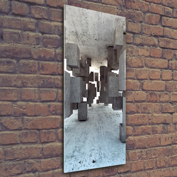 Quadro in vetro acrilico verticale Cubi in cemento