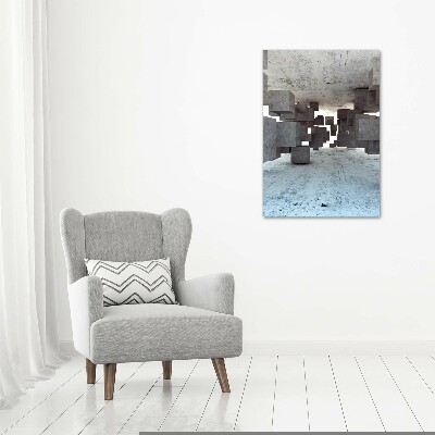 Quadro in vetro acrilico verticale Cubi in cemento