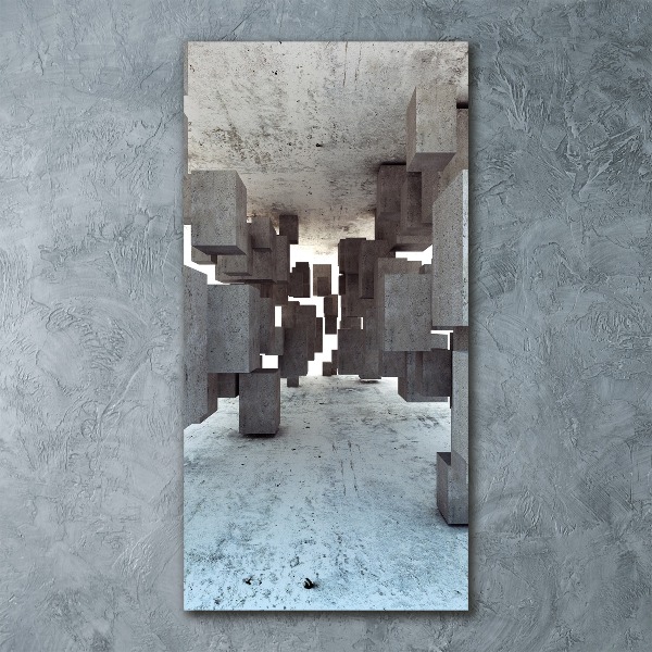 Quadro in vetro acrilico verticale Cubi in cemento