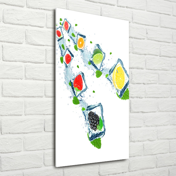 Quadro acrilico verticale Frutta e ghiaccio