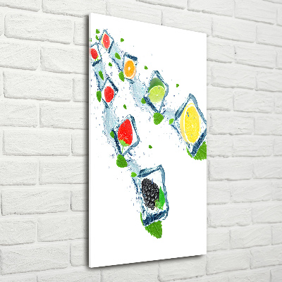 Quadro acrilico verticale Frutta e ghiaccio