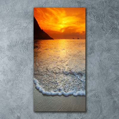 Quadro stampa su vetro acrilico verticale Tramonto