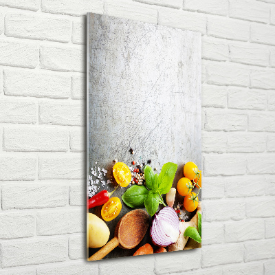 Quadro vetro acrilico verticale Verdure