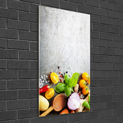 Quadro vetro acrilico verticale Verdure