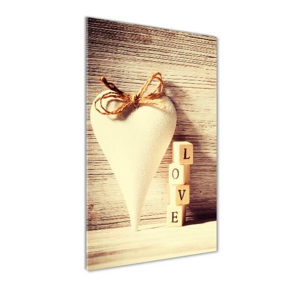 Quadro stampa su vetro acrilico verticale Amore