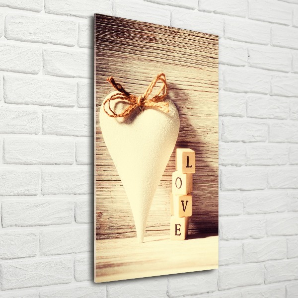 Quadro stampa su vetro acrilico verticale Amore