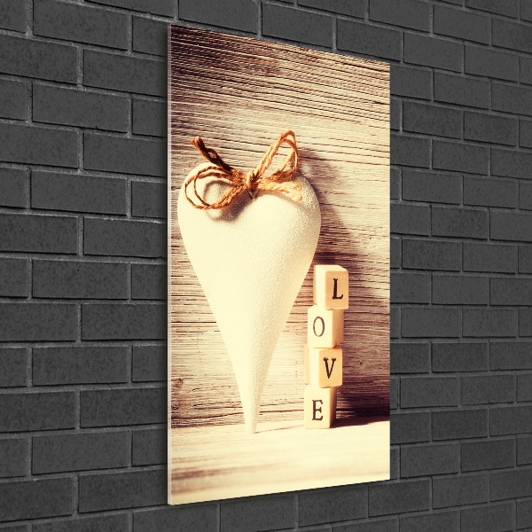 Quadro stampa su vetro acrilico verticale Amore