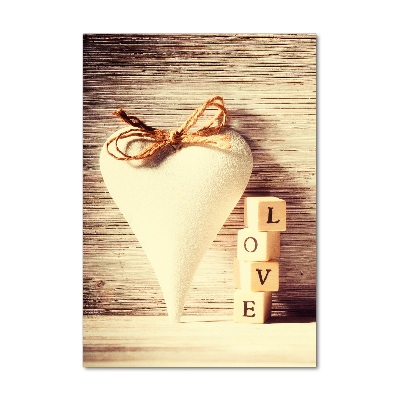 Quadro stampa su vetro acrilico verticale Amore