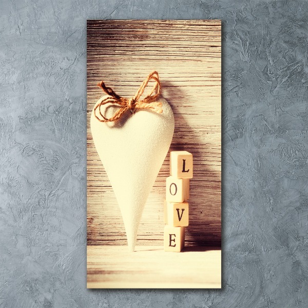 Quadro stampa su vetro acrilico verticale Amore