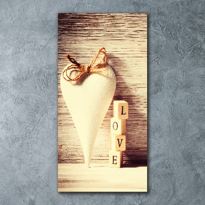 Quadro stampa su vetro acrilico verticale Amore