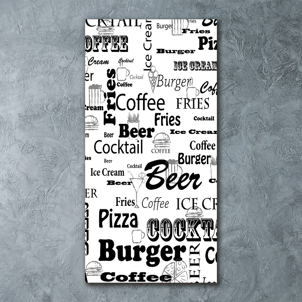 Quadro in vetro acrilico verticale Menù del ristorante