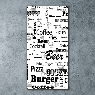 Quadro in vetro acrilico verticale Menù del ristorante