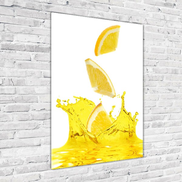 Quadro in vetro acrilico verticale Succo di limone