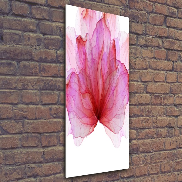 Quadro acrilico verticale Fiore rosa