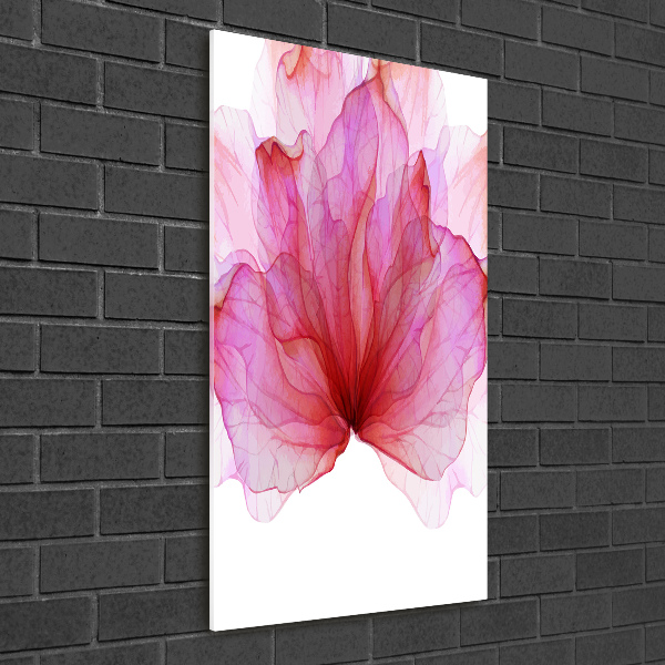 Quadro acrilico verticale Fiore rosa