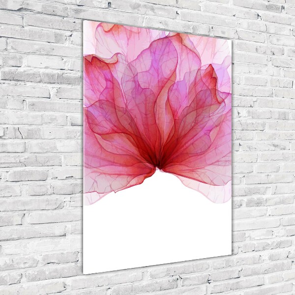 Quadro acrilico verticale Fiore rosa