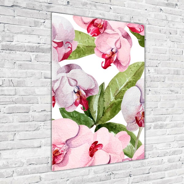 Quadro vetro acrilico verticale Orchidea