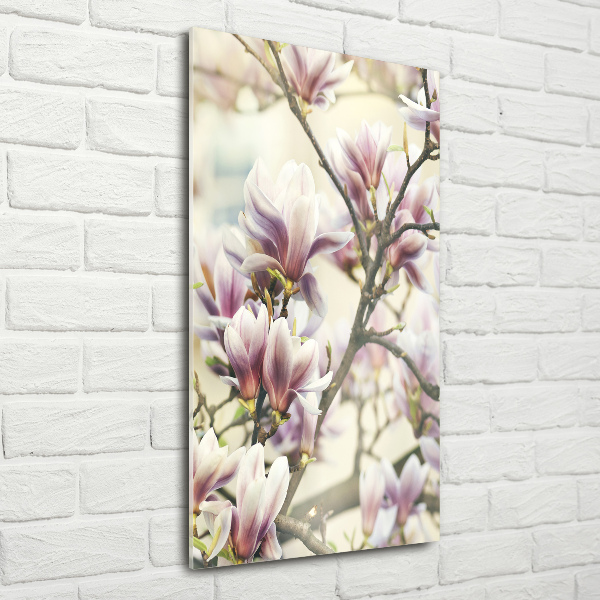 Quadro in vetro acrilico verticale Magnolia