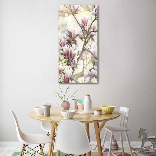 Quadro in vetro acrilico verticale Magnolia