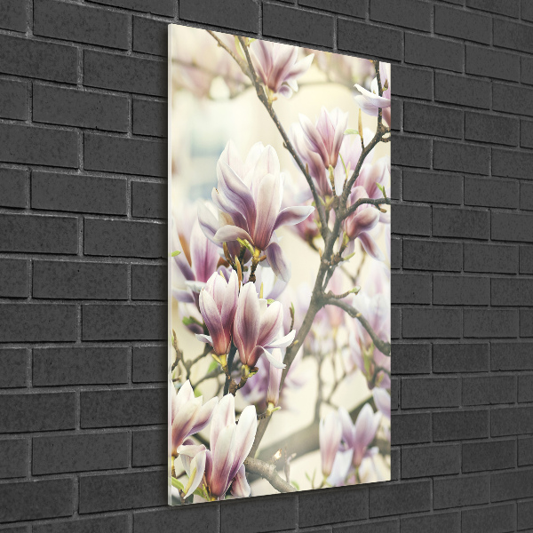 Quadro in vetro acrilico verticale Magnolia