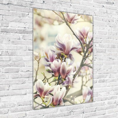Quadro in vetro acrilico verticale Magnolia