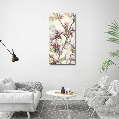 Quadro in vetro acrilico verticale Magnolia
