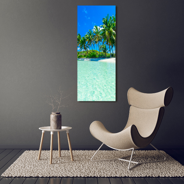 Quadro acrilico verticale Spiaggia tropicale