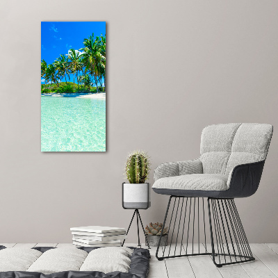 Quadro acrilico verticale Spiaggia tropicale