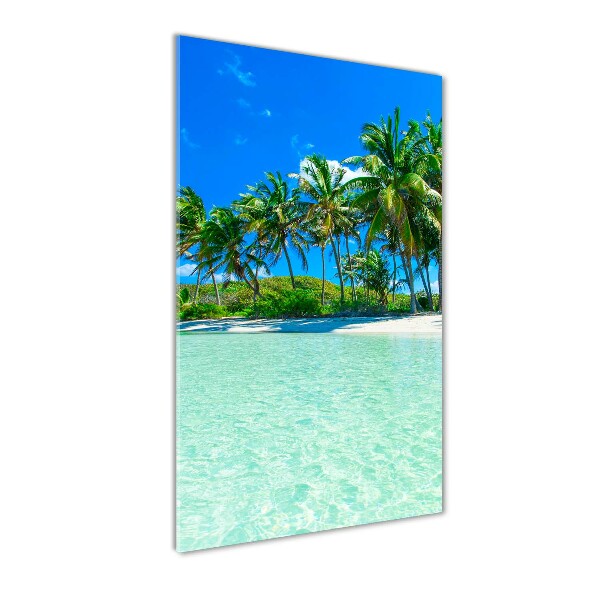 Quadro acrilico verticale Spiaggia tropicale