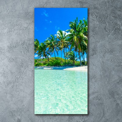 Quadro acrilico verticale Spiaggia tropicale