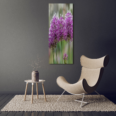 Quadro vetro acrilico verticale Fiori d'aglio