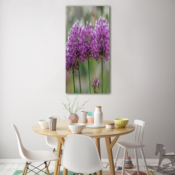 Quadro vetro acrilico verticale Fiori d'aglio