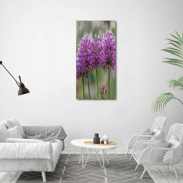 Quadro vetro acrilico verticale Fiori d'aglio