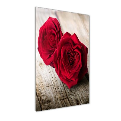 Quadro in vetro acrilico verticale Rose rosse
