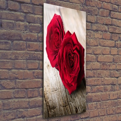 Quadro in vetro acrilico verticale Rose rosse