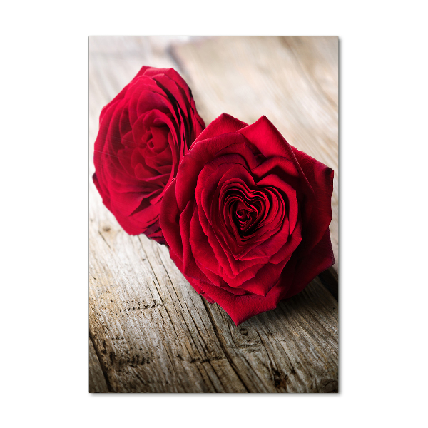 Quadro in vetro acrilico verticale Rose rosse