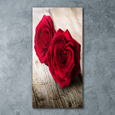 Quadro in vetro acrilico verticale Rose rosse